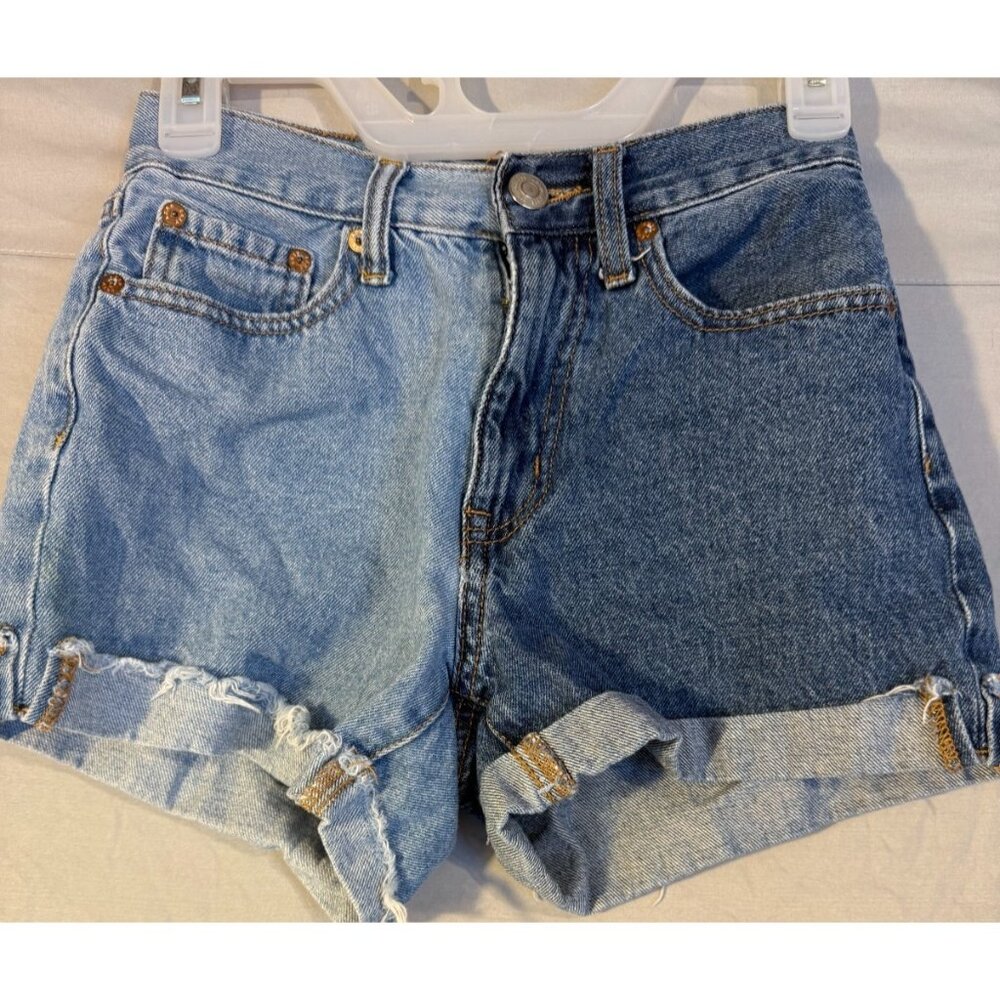 Classic High-Waist Denim Shorts - Blue